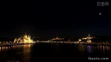 布达佩斯夜景全景